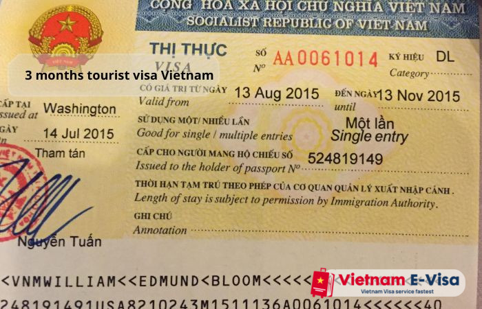 3 months tourist visa Vietnam - basic details